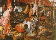Pieter Aertsen  Butcher's Stall with the Flight into Egypt Sweden oil painting reproduction